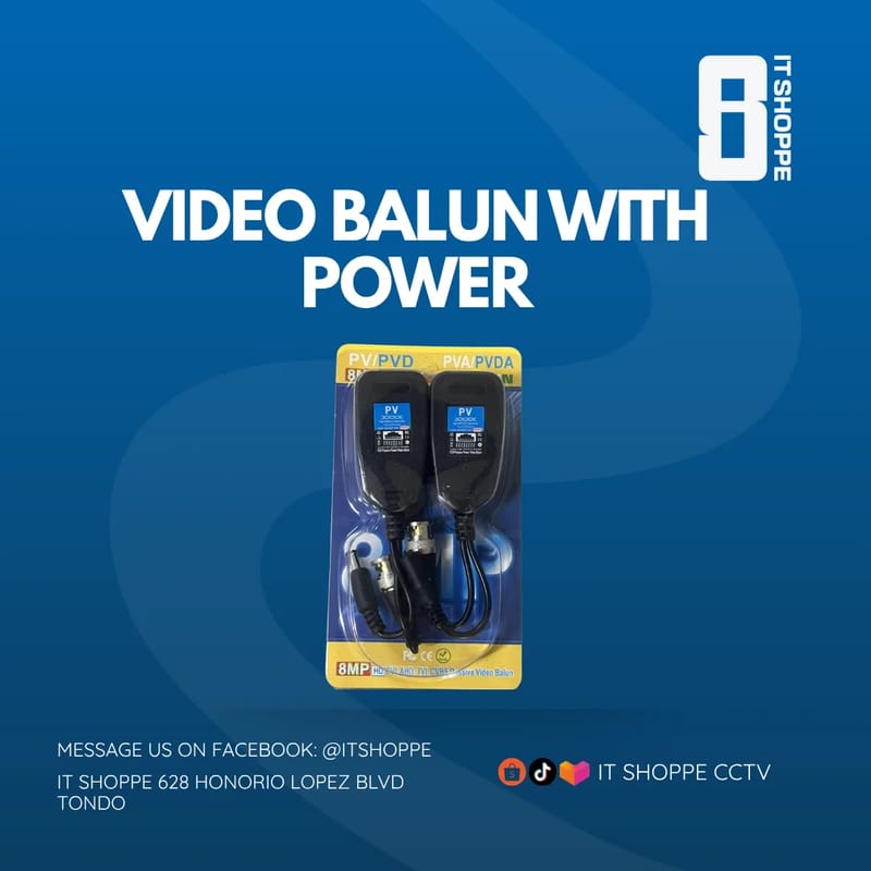 8MP Balun with Power – CCTV Connectors & Baluns