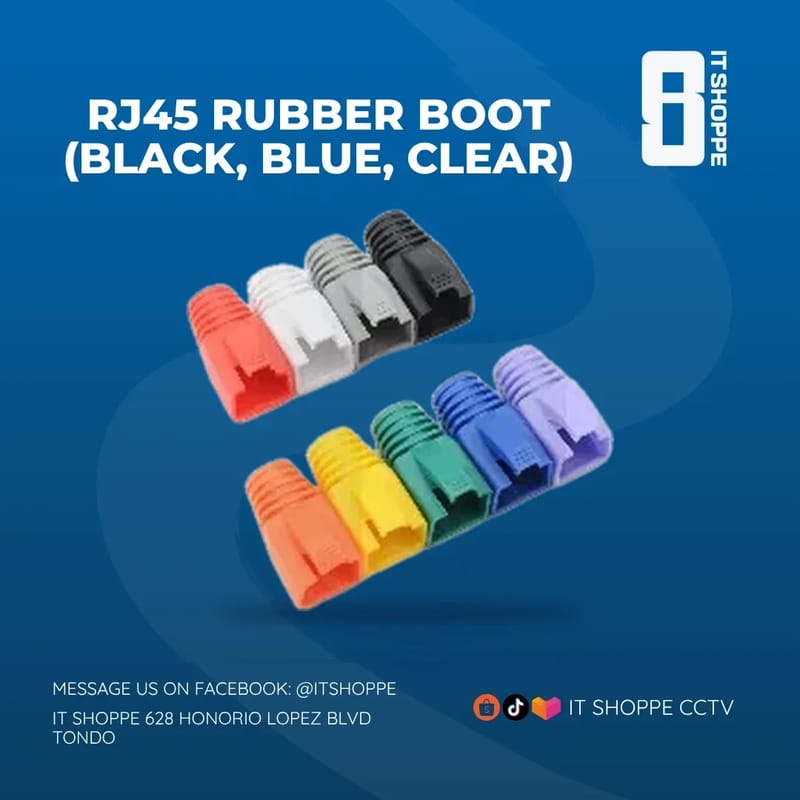 RJ45 Rubber Boot (Black, Blue, Clear) – Network Accessories