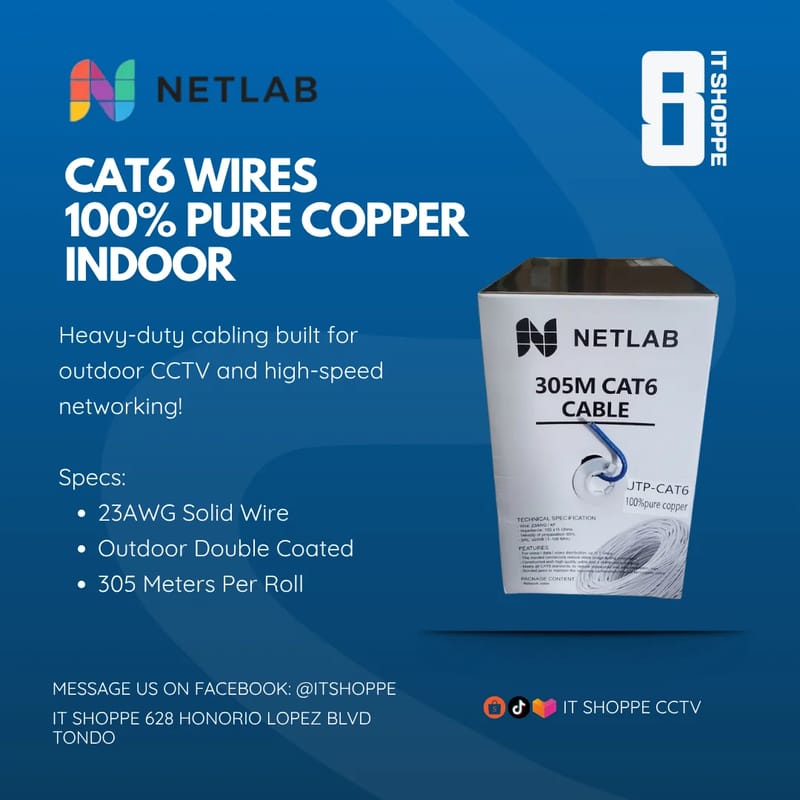 Cat6 Indoor 305m 23 AWG Pure Copper Blue – Cables