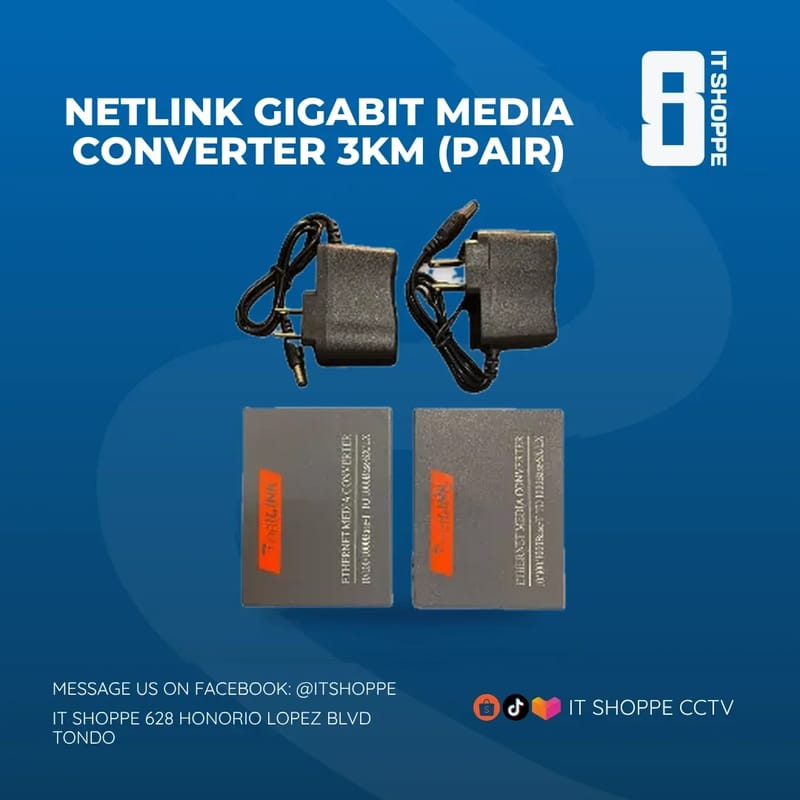 Netlink Gigabit Media Converter 3km (Pair) – Fiber Optic