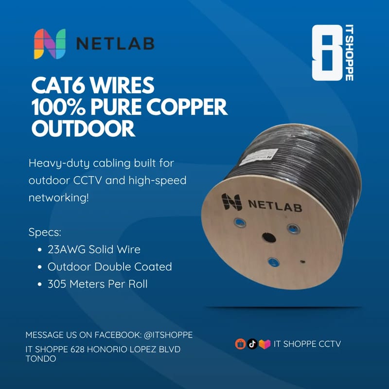 Cat6 Outdoor 305m 23 AWG Pure Copper Black – Cables