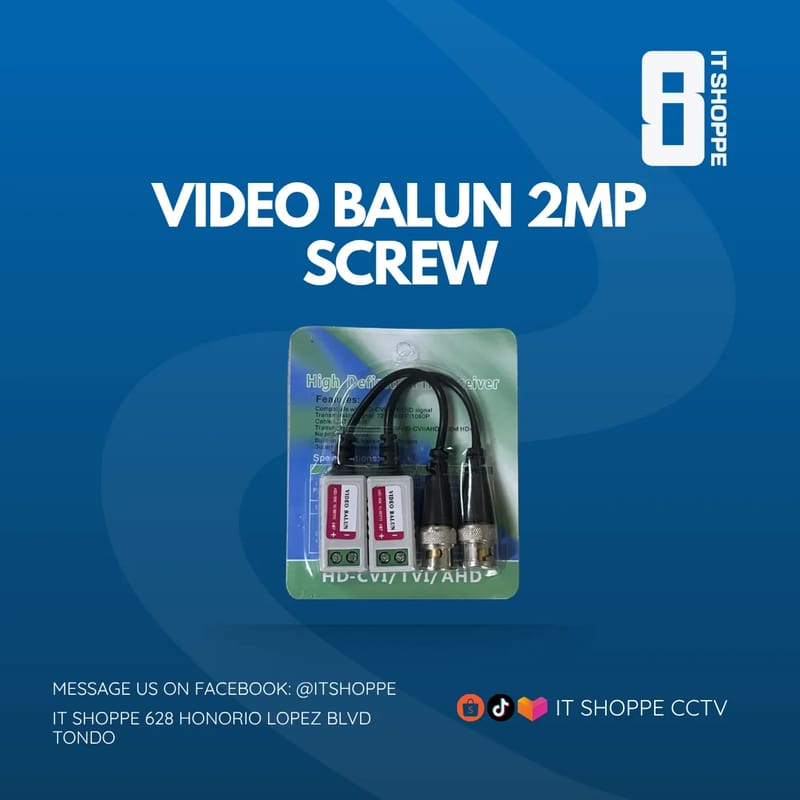 2MP Video Balun Screw Type – CCTV Connectors & Baluns