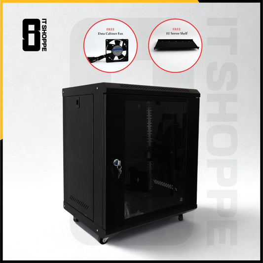 12U Data Cabinet with Shelf and Fan