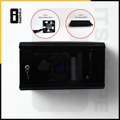 6U Data Cabinet with Shelf and Fan