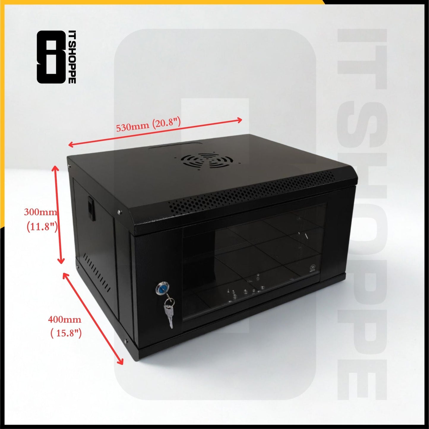 6U Data Cabinet with Shelf and Fan