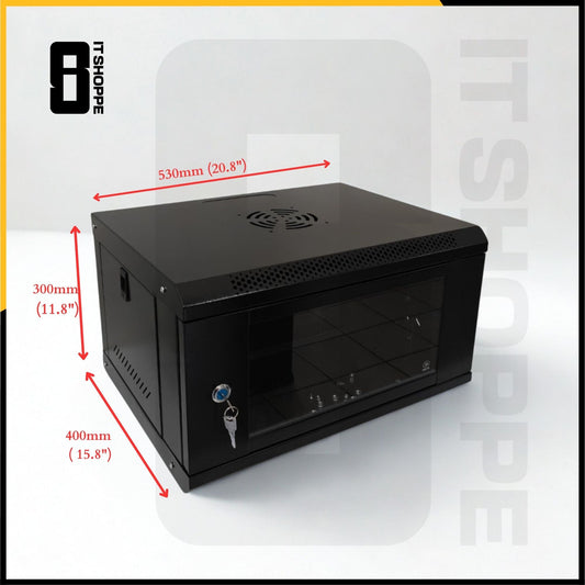 6U Data Cabinet with Shelf and Fan
