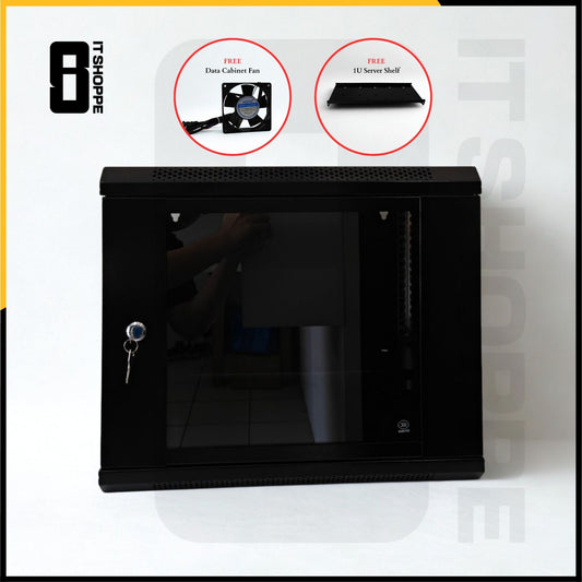 9U Data Cabinet with Shelf and Fan
